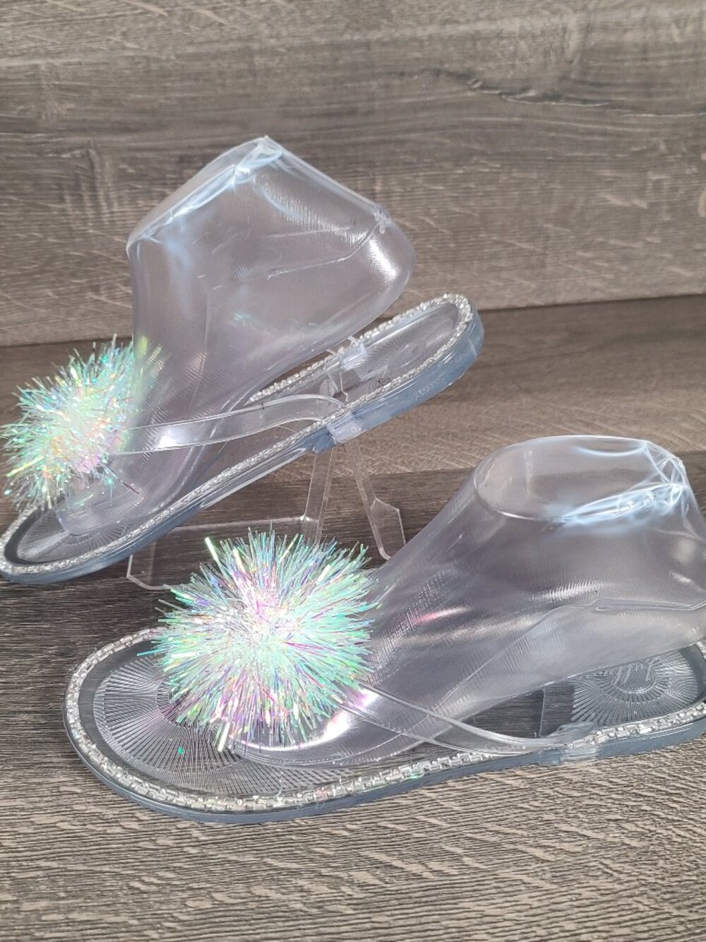Luffymoma Clear women's Scandals Size 11 With Poms